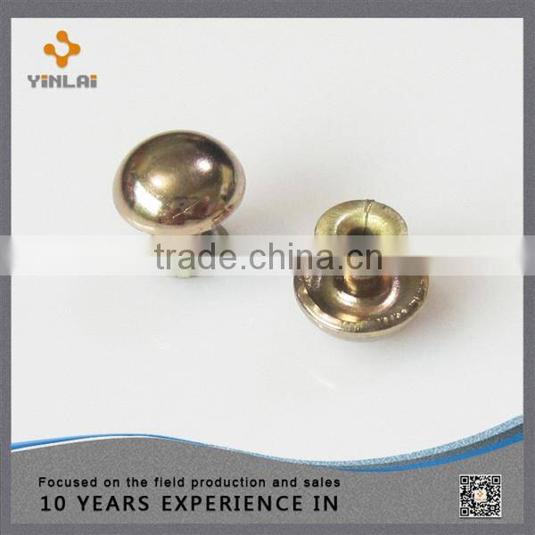 Custom metal double cap rivet