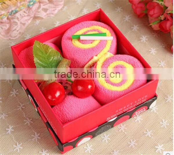 new design marry and children gift cake towel