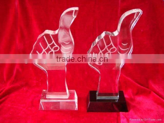 simple crystal diamond award trophy