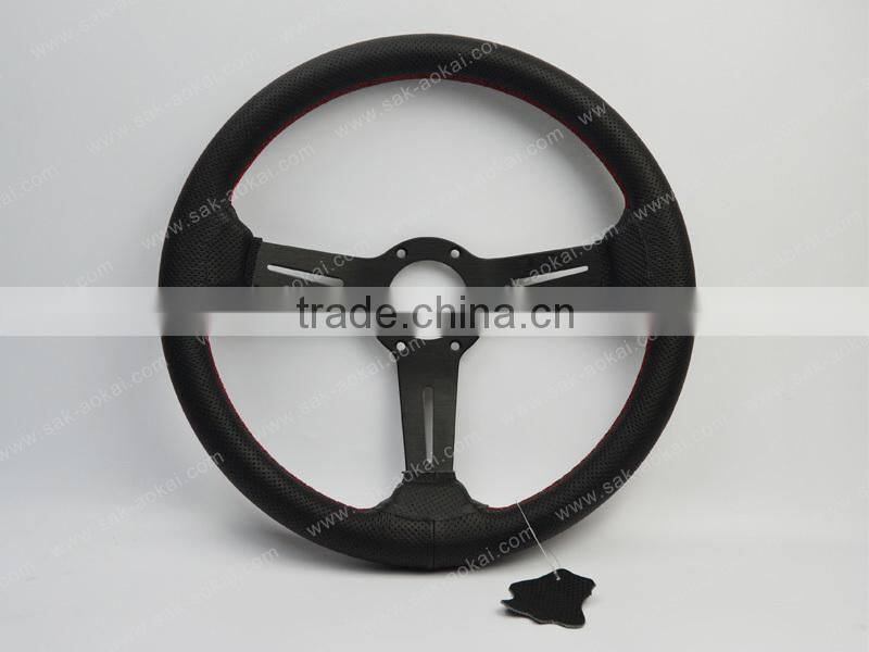 350mm Leather Steering Wheel With Neo Chrome Spoke