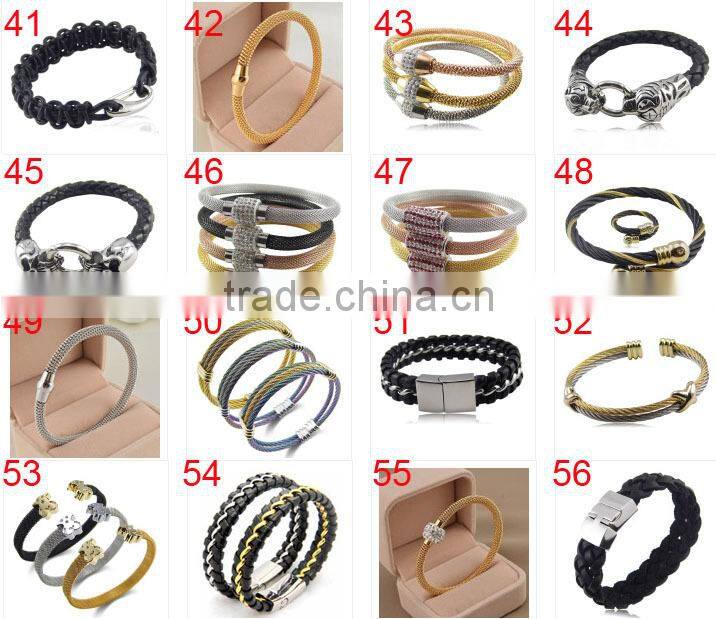 Wholesale glass bead silver plated copper new design artificial bangles