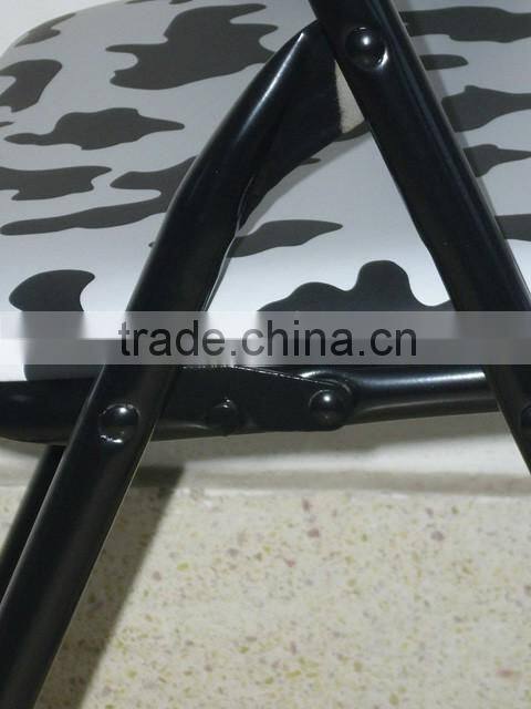 Home furniture metal folding chair with PVC cushion seat and back
