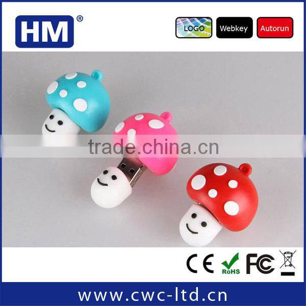 PVC cartoon USB flash drives mushroom shape wholesale 2GB4GB8GB16GB Custom Solution LOGO PVC/SILICONE USB flash drive