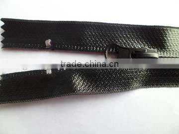 7# nylon waterproof zipper fastener close end with painted auto-lock thumb slider back side slider rain wear coate zipper