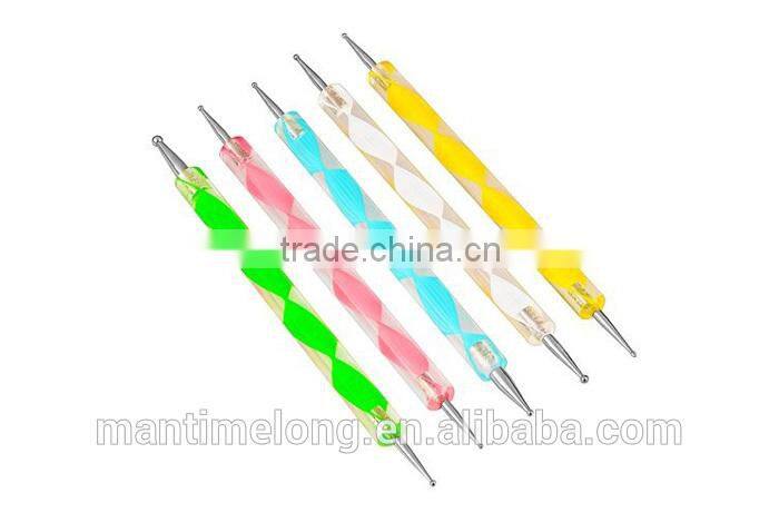 5Pcs/Set High Quality Two-Way Dotting Pen Marbleizing Painting Tool Nail Art Dot Set