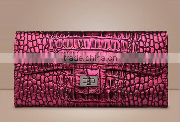 Luxury brand handbag for women Genuine leather crocodile business clutch bag purse