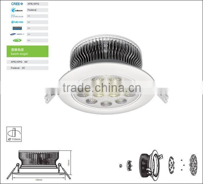 High Quaity 12W shine down light, ceiling lamp modern eurpoe standard