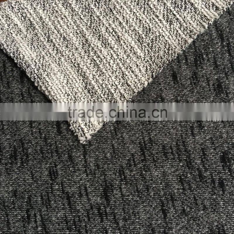 rayon polyester spandex metallic knit fabric, golden yarn dyed knit sweater fabric for clothes