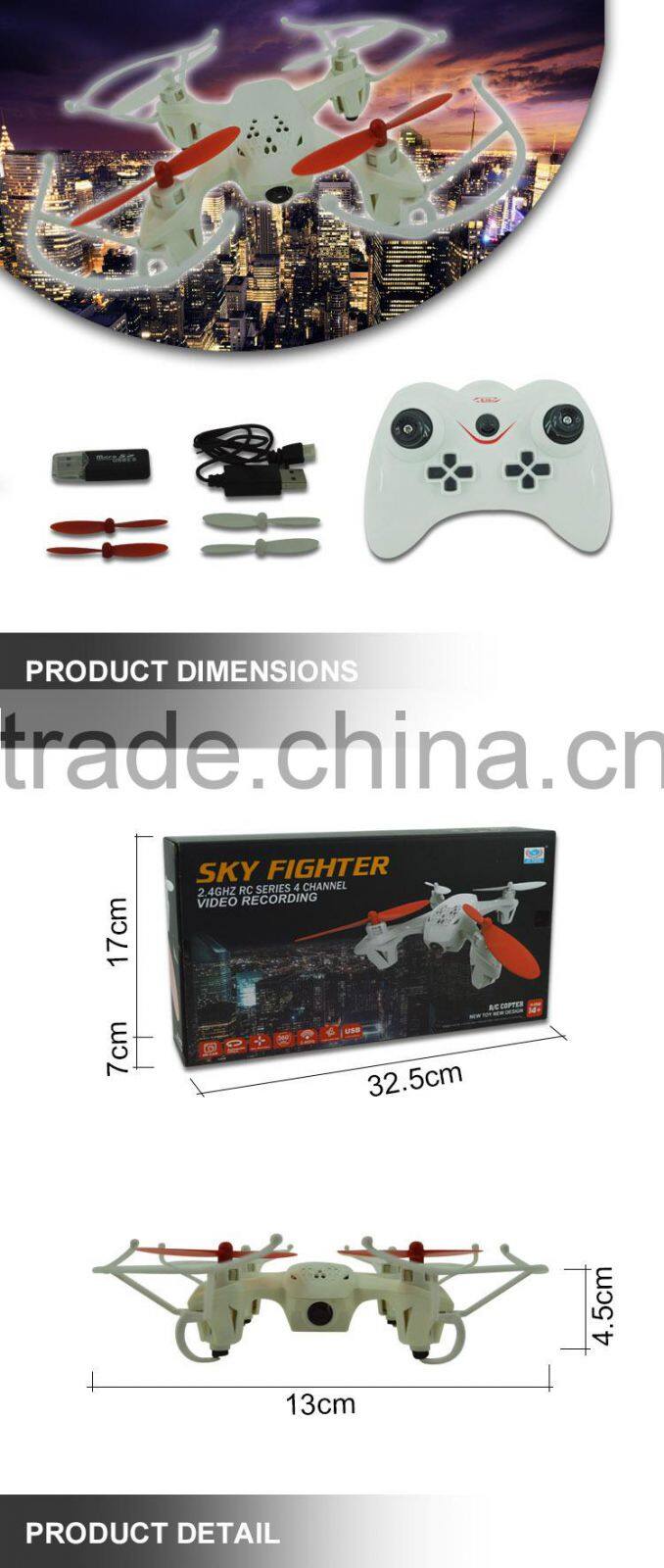 hot sale plastic ABS light rc quadcopter camera with 2 million pixels for sale