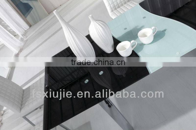 2013 Latest Modern Retractable Rectangular Glass Dining Table,Glass Mirrored Dining Room Table L806B