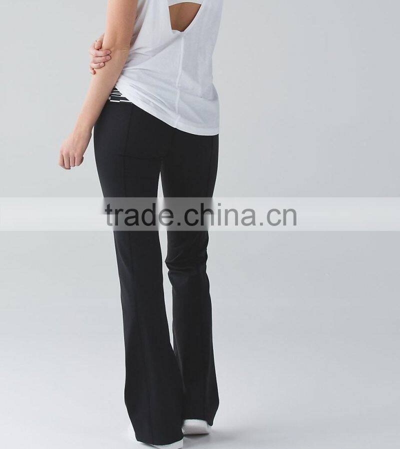 Women flares yoga pants Supplex wholesale long running pants