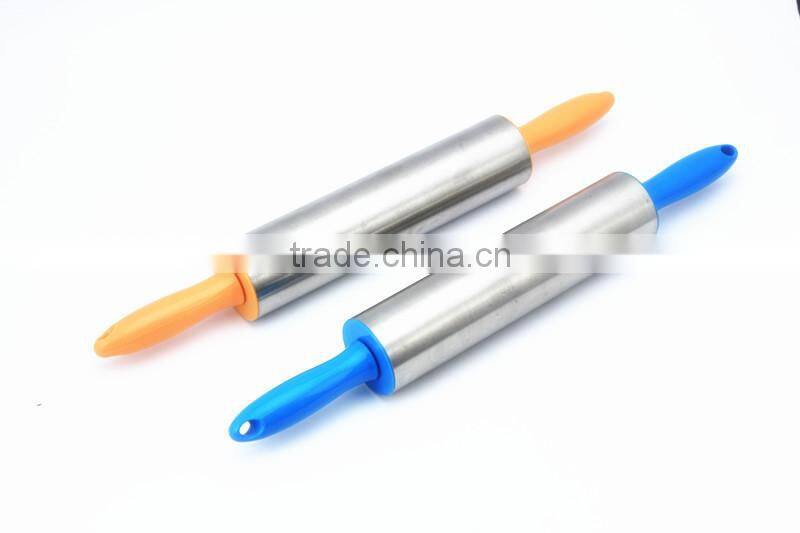 Stainless Steel Rolling Pin with Plastic Handle