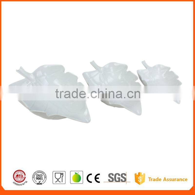 3Pcs Fruit Leaf Shape Ceramic Bowl