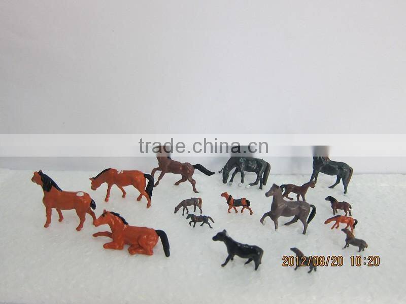 miniature plastic model animal for HO scale, 1/87 scale resin plastic artificial model horse