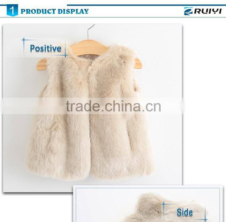 kids clothes, light pink fur vest sale, factory rabbit fur vest