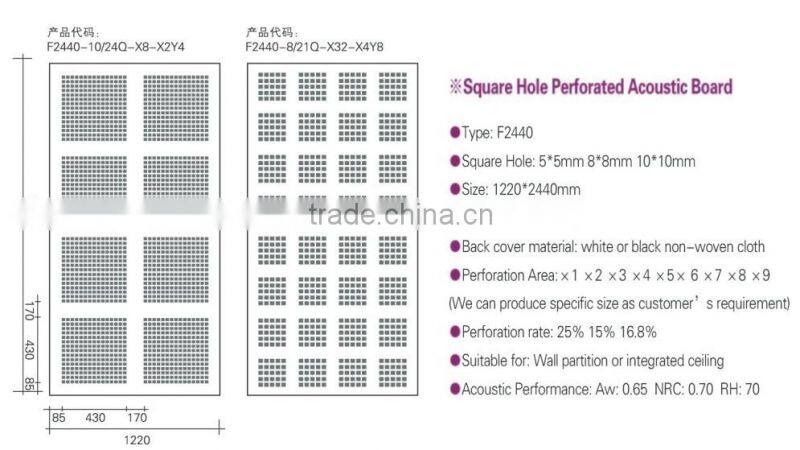 best sale in door decoration perforated acoustic gypsum board/ ceiling tiles with competitive price