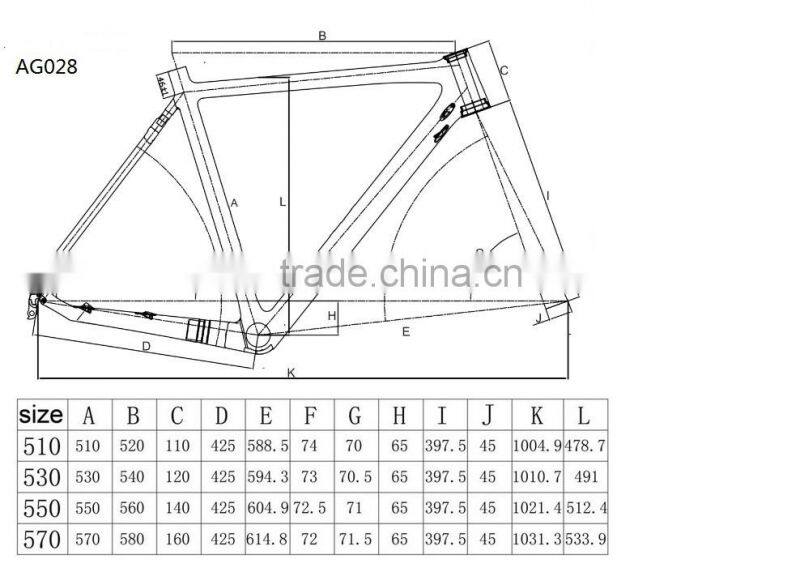 Chinese OEM Super Light Carbon Cyclocross Frameset Cyclocross Bike