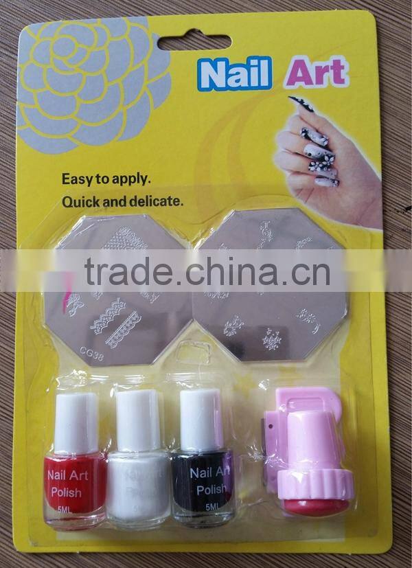 Hot sale assorted stamping nail art kits/DIY nail art kits