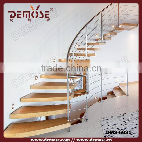 prefabricated stairs/ straight staircase design/floating wood stairs