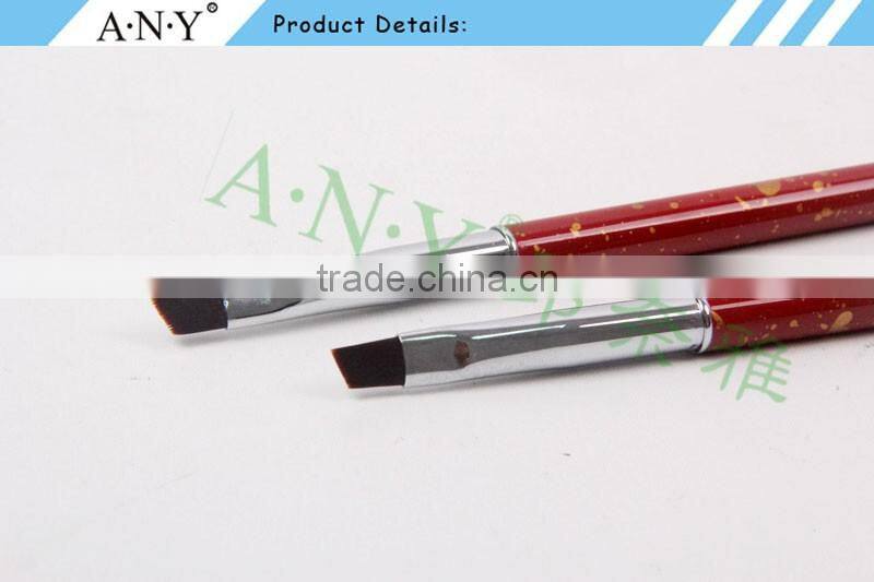 ANY 2016 Hot sale Mental Handle Import High Quality Angled Hair Nail Art Brush Gel Pure Color