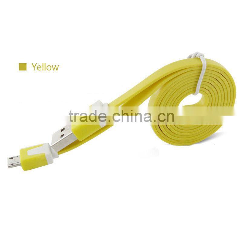 LED Light Happy Face Flat Heavy Duty USB Micro USB V8 V9 Data Cable for Android