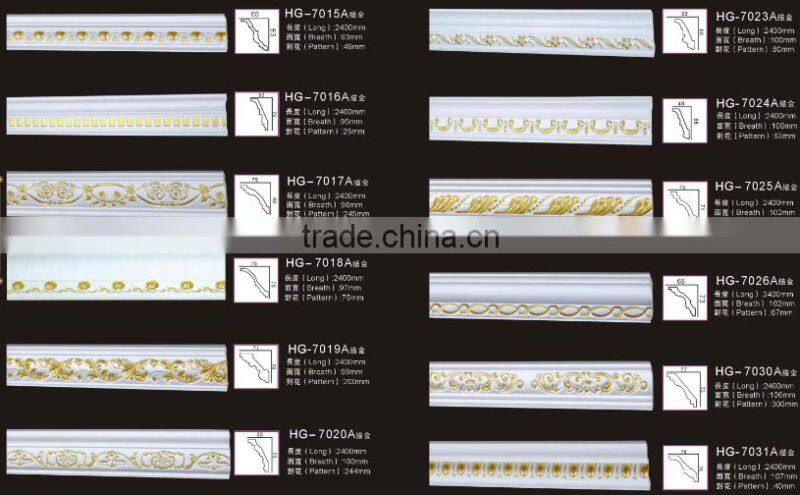 high-quality factory price simple European style PU plain cornices mouldings materials for building decoration