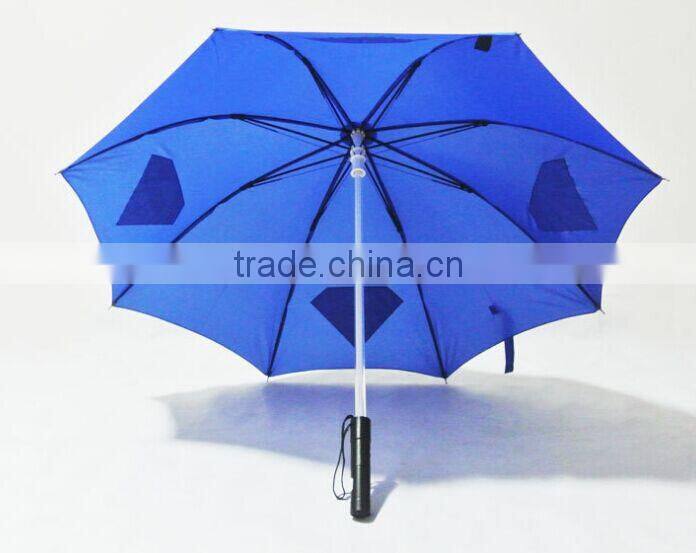blue straight LED umbrella waterproof fabric LED light umbrella