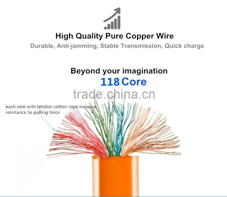 Universal USB Charger LED USB Cable for Android, Fashinable TPE Flat Data Cable