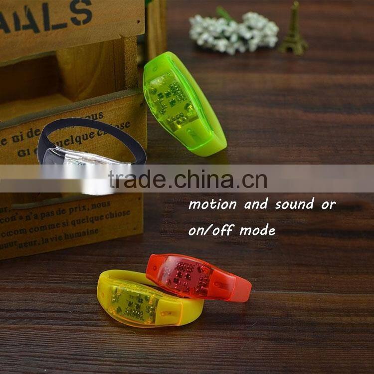 2016 Custom New Products PVC Sound Activated LED Flashing Concert Logo Bracelet,led bracelet