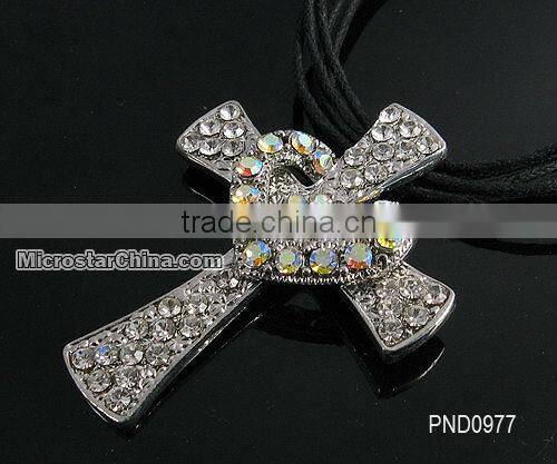 71*92mm Goldplated Fashion Wholesale Rhinestone Cross Pendant