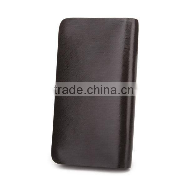 Popular Long Style Zipper Around Genuine Leather Brown Waiter Wallet