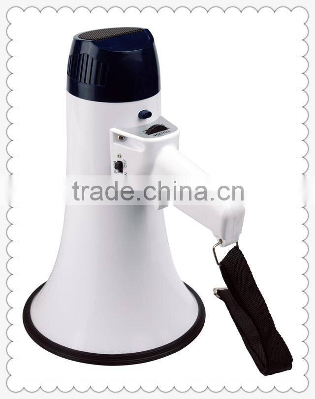 talk and siren switch megaphone with sliding volume control and trigger