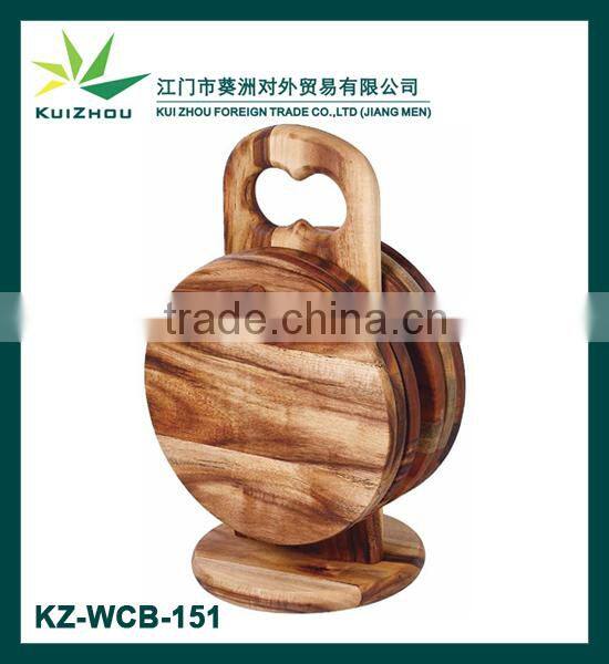 6 wooden cutting board with stand