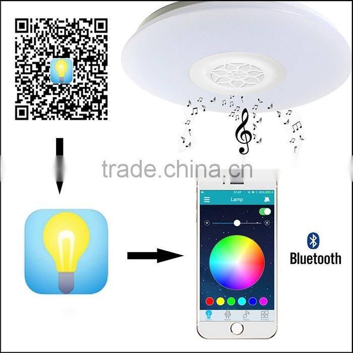 Dimmable 42W LED Ceiling Light with Built-in Bluetooth Speaker Brightness Music Lamp 1760LM AC220V APP Control
