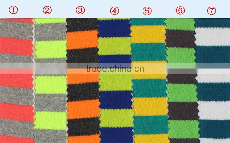 95% cotton 5% double-sided spandex stripe jersey knit fabric