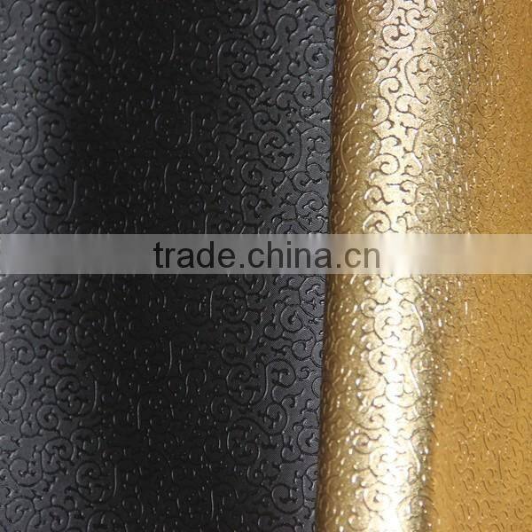 PVC leather for box cover surface printing metallic color with fashion design