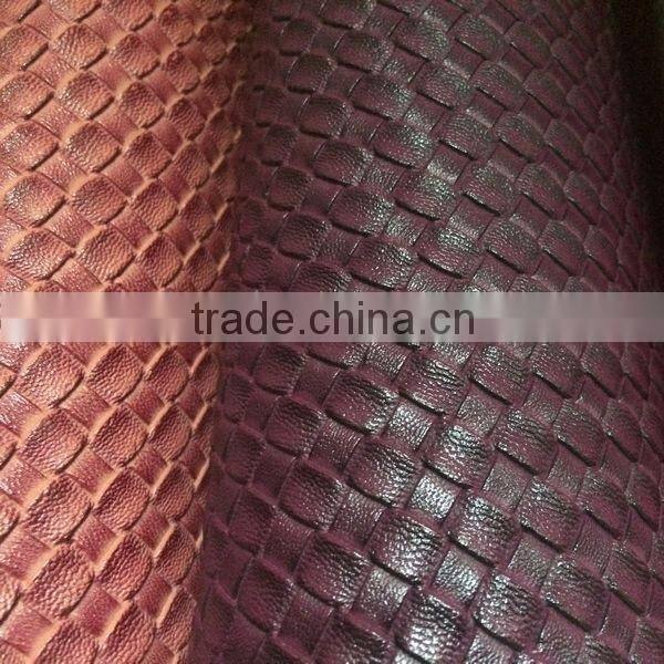 Weave embossed PVC leather sofa fabric material prices with good quality