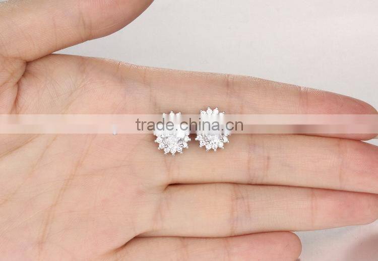 KSTONE Newest Oval Big Diamond Stud Earrings For Women