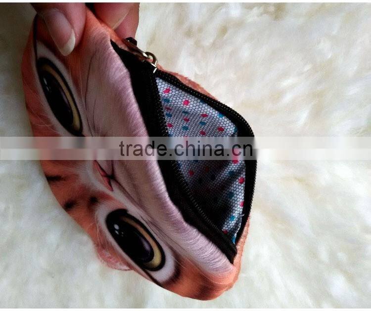 Wholesale Coin Purses 3D Printing Cute Cat Wallets Small Zipper Change Cion Purses for Girl