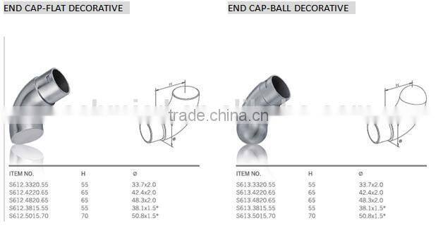 custom stainless steel fence gate and railing end cap