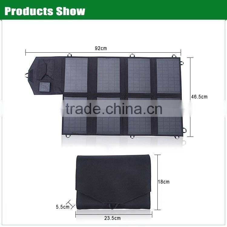 18w dual output foldable solar panel for mobile phone/power bank/laptop