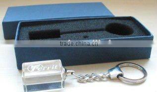 pure printed picture flash light crystal glass keychains with child for small gift (R-0840