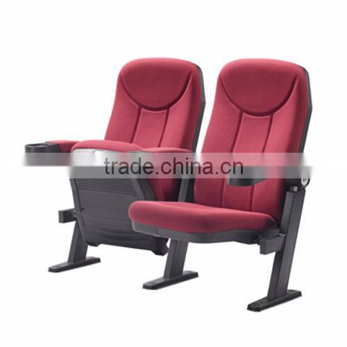 2016 Hot selling fabric 3D cinema chair with bottle holder cinema chair dimensions
