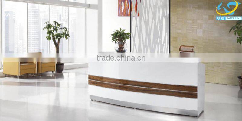 2016 China Factory Supply Beautiful white color wooden/MFC board reception table office furniture without 3D