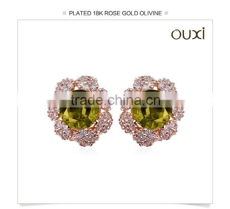 OUXI New designs wholesale changeable gold earrings made with Austria crystal