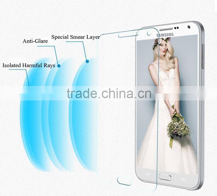 High definition 9H anti scratch 2.5D protecting film tempered glass screen protector for Samsung galaxy E7