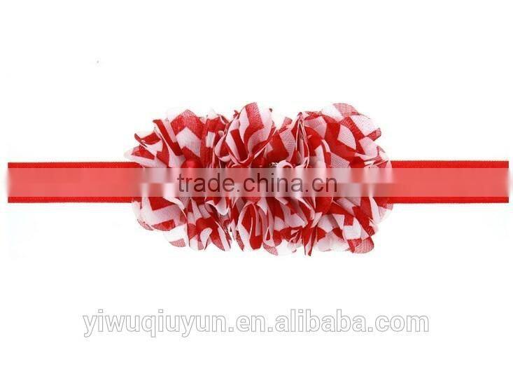 Chevron Shabby Chic flower headband Pear Rhinestone Lace flower hairband Little Girls Hair bands