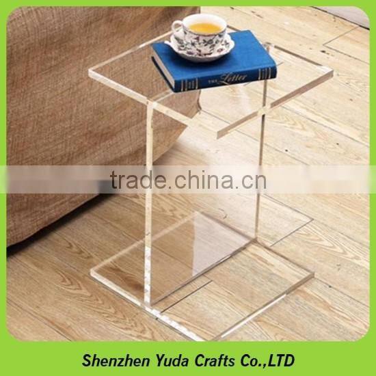 Portable side end coffee table acrylic waterfall nesting table