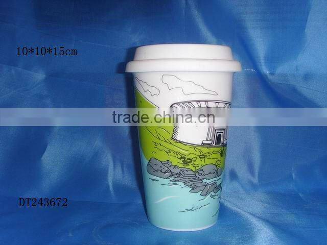double layer cup with silicone lid