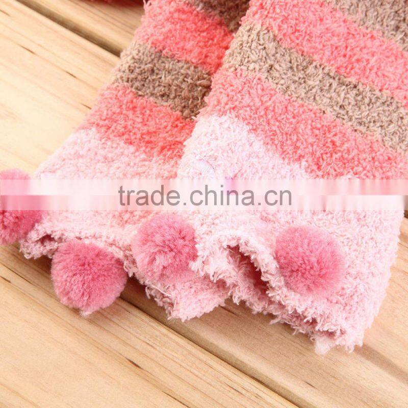 Girl's Fleece Cartoon Animal Thigh Stockings Striped Over Knee Socks Warm